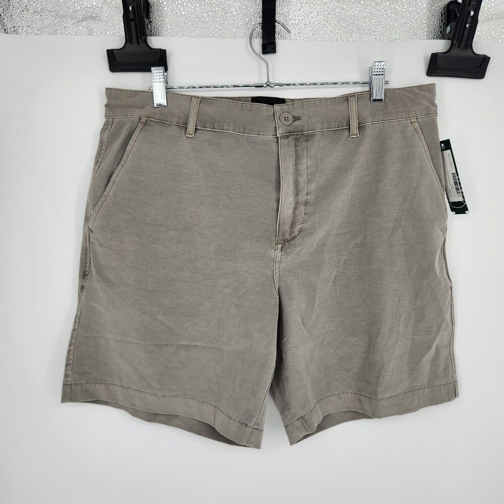 01 Algo Men's Grey Size 33 Performance 7" Garment Dyed Chino Shorts NWT